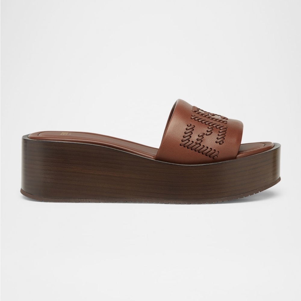 Fendi Brown Platform Slides brand new never used size 6